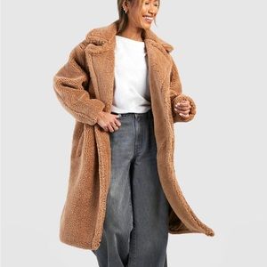 boohoo Oversized Teddy Faux Fur Coat